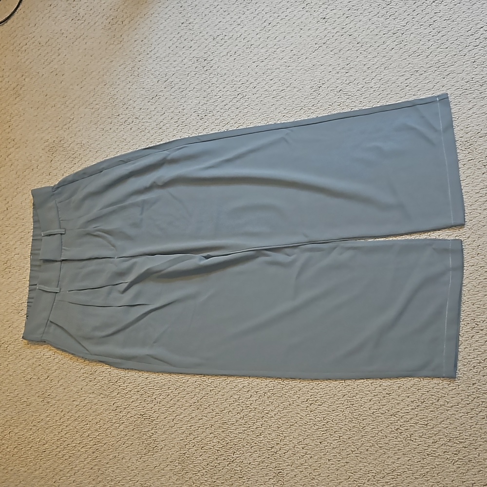 NWOT Wide Leg Grey Pleated Trousers